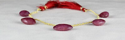 Certified Natural Ruby Beads Faceted Heart Drops 5 Pcs 118ct Gemstone Hanging