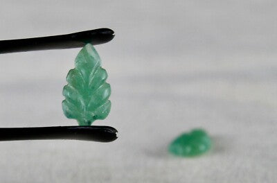 Natural Colombian Emerald Carved Leaf 3 Pcs 4.48 Ct Gemstone Designing