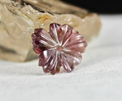 Natural Tourmaline Carved Flower Gemstone 24.40 Ct Ring Pendant Design For Women