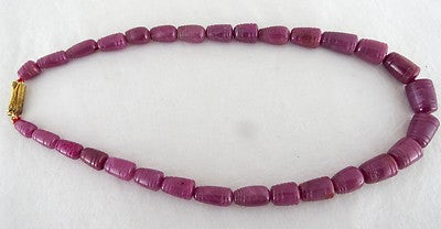 Certified Natural Unheated Ruby Beads 443ct Gemstone With Metal Clasp