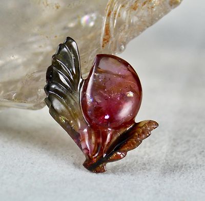 Natural Multi Tourmaline Leaf Pendant 26x22mm 30 Ct Gemstone Designing