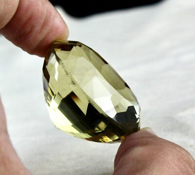 Certified Natural Lemon Quartz Oval 158.82 Ct 39x27mm Loose Gemstone Pendant