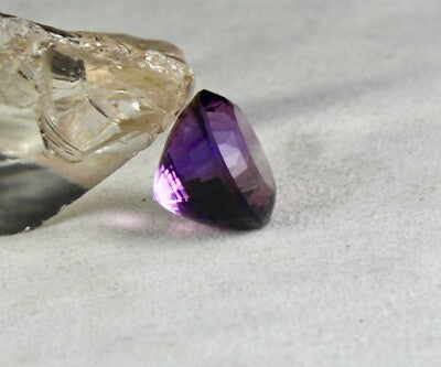 22mm Natural Amethyst Round Pendant 43.90 Ct Semi-precious Gemstone For Women