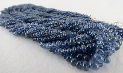 Certified Estate Natural Blue Sapphire Beads 464 Ct Sterling Silver Necklace