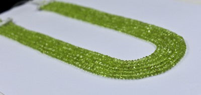 Natural Peridot Faceted Round Beads 389 Ct Green Gemstone Necklace