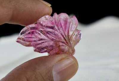 Natural Multi Tourmaline Carved Leaf 28.28 Cts Gemstone Pendant Brooch