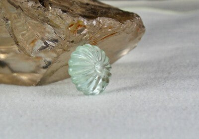 Natural Greenish Blue Aquamarine 10.56 Ct Carved Gemstone For Ring Or Pendant