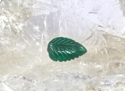 Certified Zambia Green Natural Emerald 5.45 Ct Carved Leaf Gemstone For Ring