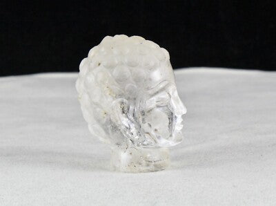 Natural Crystal Quartz Gemstone Buddha Head 2.5 Inch 629 Ct Home Decor Statue