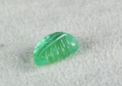 Certified Natural Colombian Emerald 6.48ct Carved Leaf Gemstone For Pendant