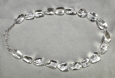 Natural Rock Crystal Quartz 1005 Ct Beads Cabochon Gemstone Necklace