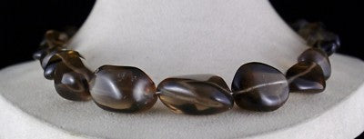 Natural Smoky Quartz Beads 768 Carats Tumble Gemstone Fashion Necklace