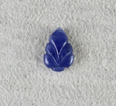 Natural Burma Blue Sapphire Carved Leaf Ring Pendant 1.87ct Unheat Gemstone