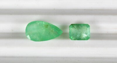 Natural Colombian Emerald Pear & Octagon Cut Loose Gemstones Pendant 12.65 Ct