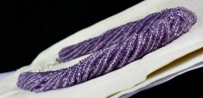 Natural Amethyst Faceted Round Beads 810 Ct Sterling Silver Necklace 20 Line