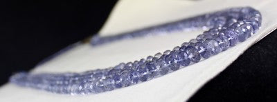 Certified Natural Iolite Beads Faceted Round Necklace 4 L 830 Ct Blue Gemstone