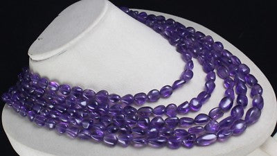 Certified Natural Purple Amethyst 1115 Ct Nugget Beads Gemstone Party Necklace