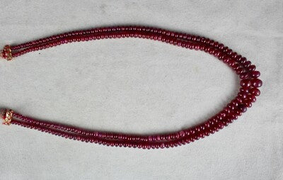 Certified Natural Untreated Ruby Beads Necklace 236ct Round Precious Gemstone
