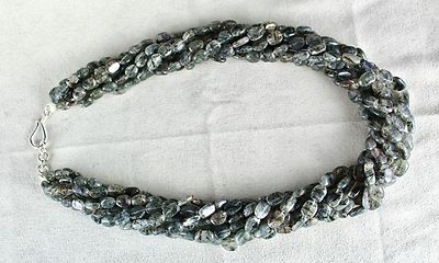 Natural Rutilated Quartz Beads 1023 Ct Gemstone Sterling Silver Fashion Necklace