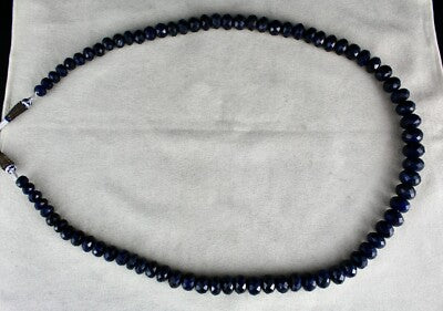 Dyed Sapphire Corundum Beads 803 Carats Round Faceted Gemstone Necklace