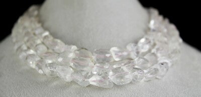 Natural Pink Aquamarine 1094 Ct Faceted Tumble Beads Gemstone Necklace