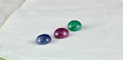 Certified Natural Rubies Emerald Blue Sapphire 41ct Round Gem 14mm