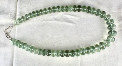 Certified Green Amethyst Faceted Round Beads 867 Ct Gemstone Necklace