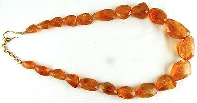 Certified Natural Citrine 815 Ct Faceted Sterling Silver Fashion Necklace