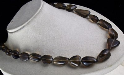 Natural Smoky Quartz Beads 768 Carats Tumble Gemstone Fashion Necklace