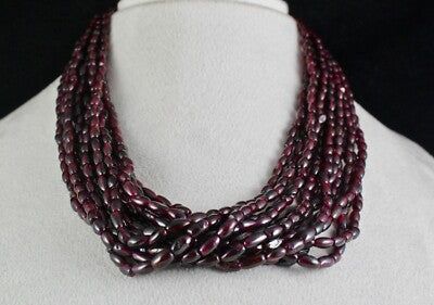 Exclusive Natural Red Garnet Beads 1135 Ct Sterling Silver Fancy 12 L Necklace
