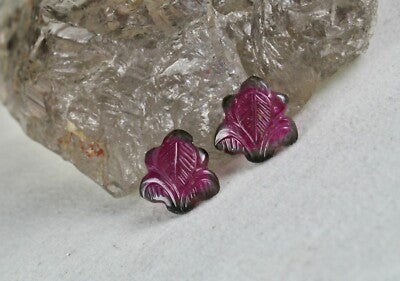Certified Natural Multi Bi Tourmaline 32 Carats Carved Gemstone Earrings Design