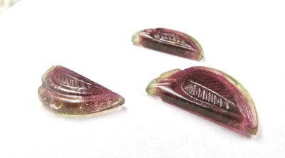 Watermelon Tourmaline Carved Gemstone 23.59 Ct Earring Pendant Design
