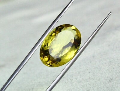 Certified Natural Untreated Yellow Aquamarine Helidor Oval 8.98 Ct Ring Pendant