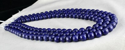 Certified Natural Blue Lapis Lazuli Beads 11mm 1280ct Necklace For Women