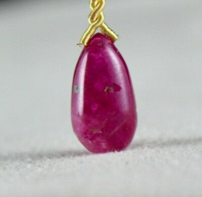 Certified Natural Untreated Burmese Ruby 9ct Drops Gemstone Pendant
