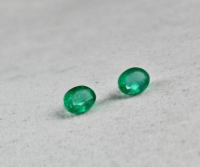 Certified Natural Zambia Emerald Oval Pair 8x6mm Loose Gemstone 2.68 Ct Earring