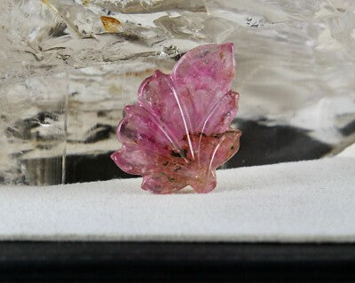 Natural Multi Tourmaline Carved Leaf 28.28 Cts Gemstone Pendant Brooch