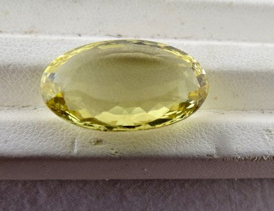 Certified Natural Yellow Aquamarine Heliodor 12.79ct Oval Ring Pendant Silver