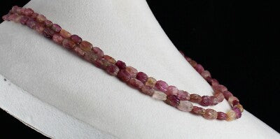Certified Old Natural Multi Tourmaline Rubellite 323ct Carved Beads Necklace