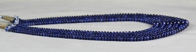 Certified Blue Sapphire Round Beads 614 Ct Fine Gemstone Important Necklace