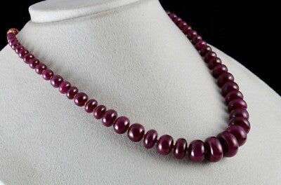 Certified Natural Untreated Ruby Beads 461 Ct Statement Gemstone Necklace