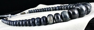 Dyed Sapphire Corundum 2078ct Round Beads Necklace Big Gemstone 1 Line