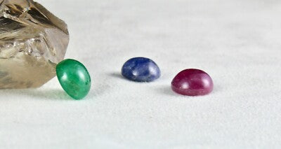 Certified Natural Rubies Emerald Blue Sapphire 41ct Round Gem 14mm