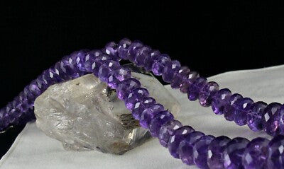 Certified Natural Amethyst 1901 Ct Faceted Round Gemstone Unique Necklace