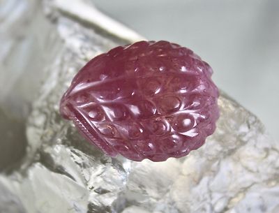 Gtl Certified Natural Pink Tourmaline 57.64 Ct Grapes Carved Gemstone Pendant