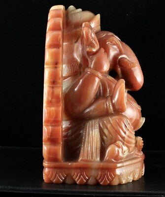 Certified 9" Natural Orange Quartz Lord Ganesha Statue 33000ct Rare Gemstone