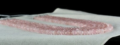 Natural Pink Rose Quartz 749 Ct Beads Gemstone Fashion Necklace 6 Line