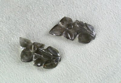 Natural Grey Tourmaline 45.60 Ct Carved Leaf Gemstone For Earring Designing
