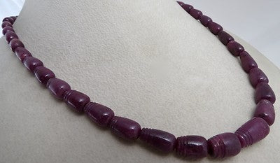 Certified Natural Ruby 335ct Carved Fancy Drops Gemstone Necklace With Clasp