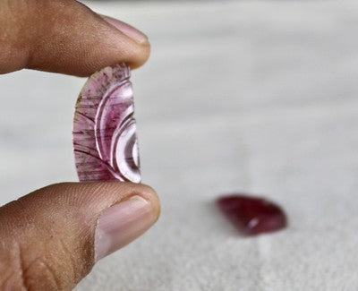 Natural Multi Colour Tourmaline 23.71 Cts Carved Gemstone Pendant Earring